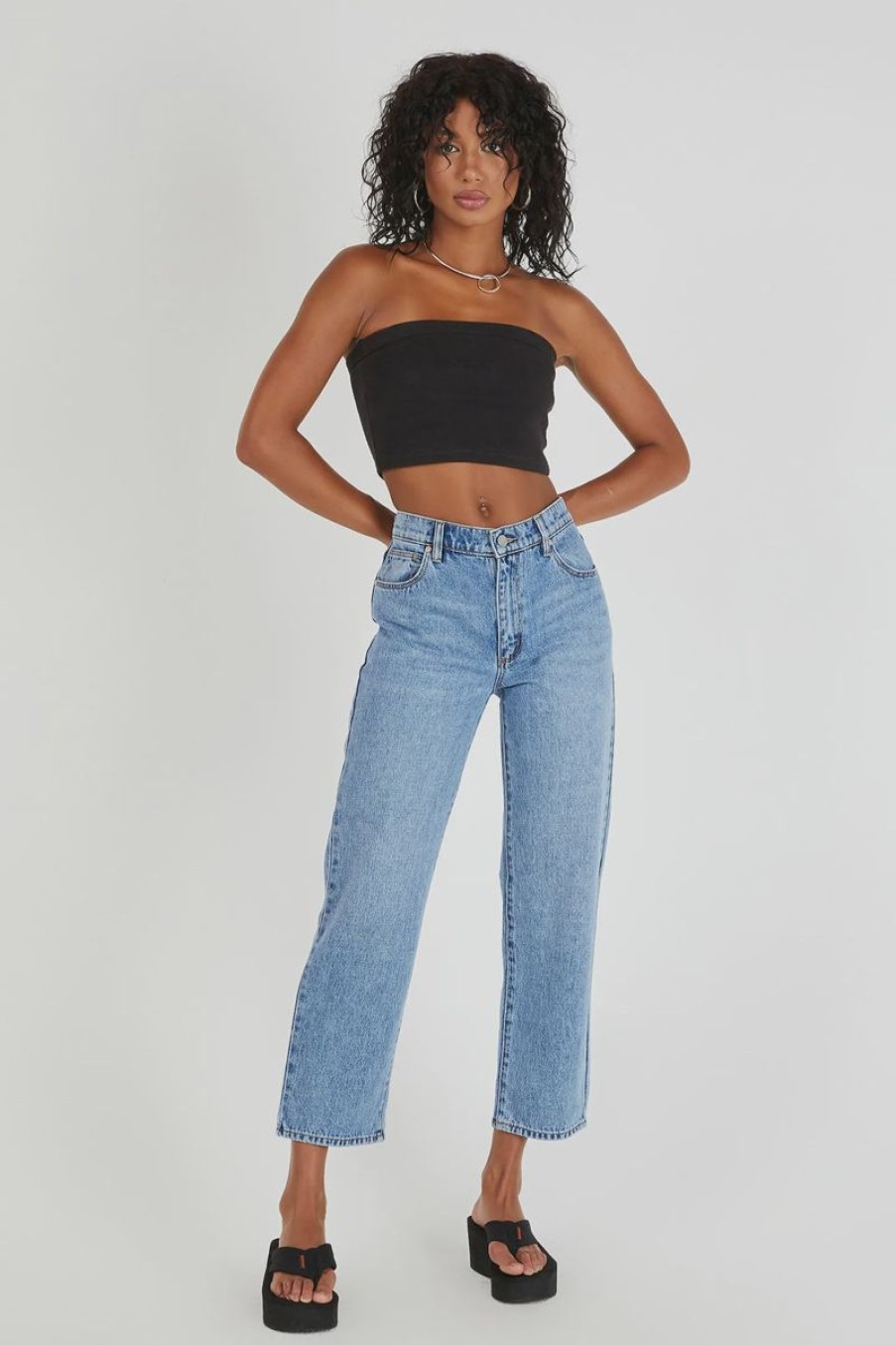 Women ABrand Jeans | Abrand A 95 Mid Straight Crop Jean-Scout