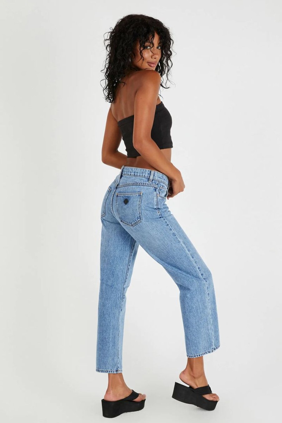 Women ABrand Jeans | Abrand A 95 Mid Straight Crop Jean-Scout