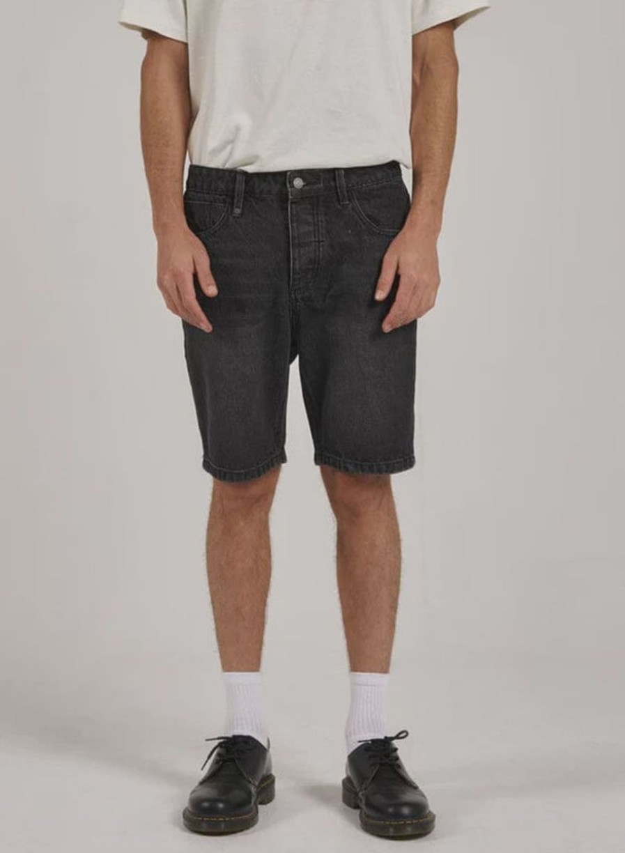 Men THRILLS Denim Shorts | Thrills Chopped Hem Denim Short-Smoke Black