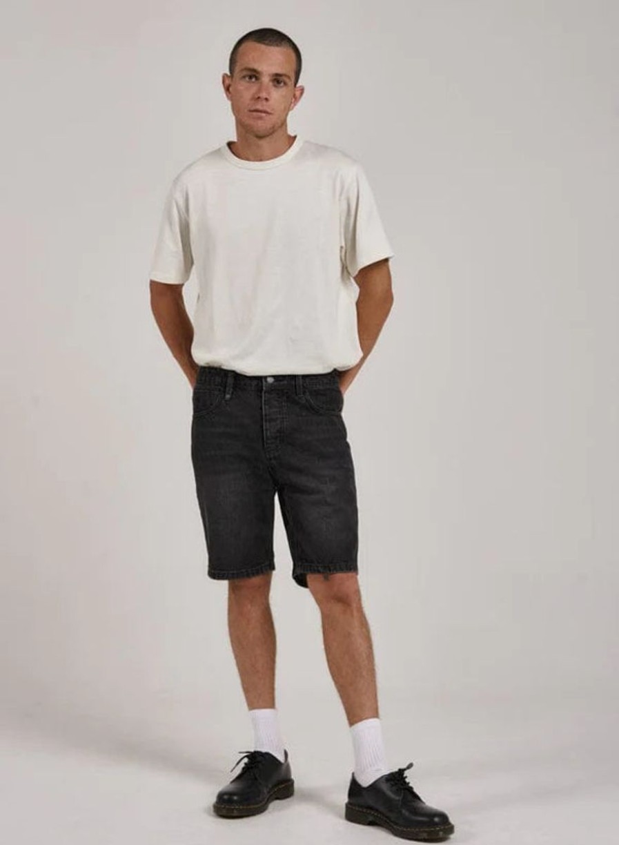 Men THRILLS Denim Shorts | Thrills Chopped Hem Denim Short-Smoke Black