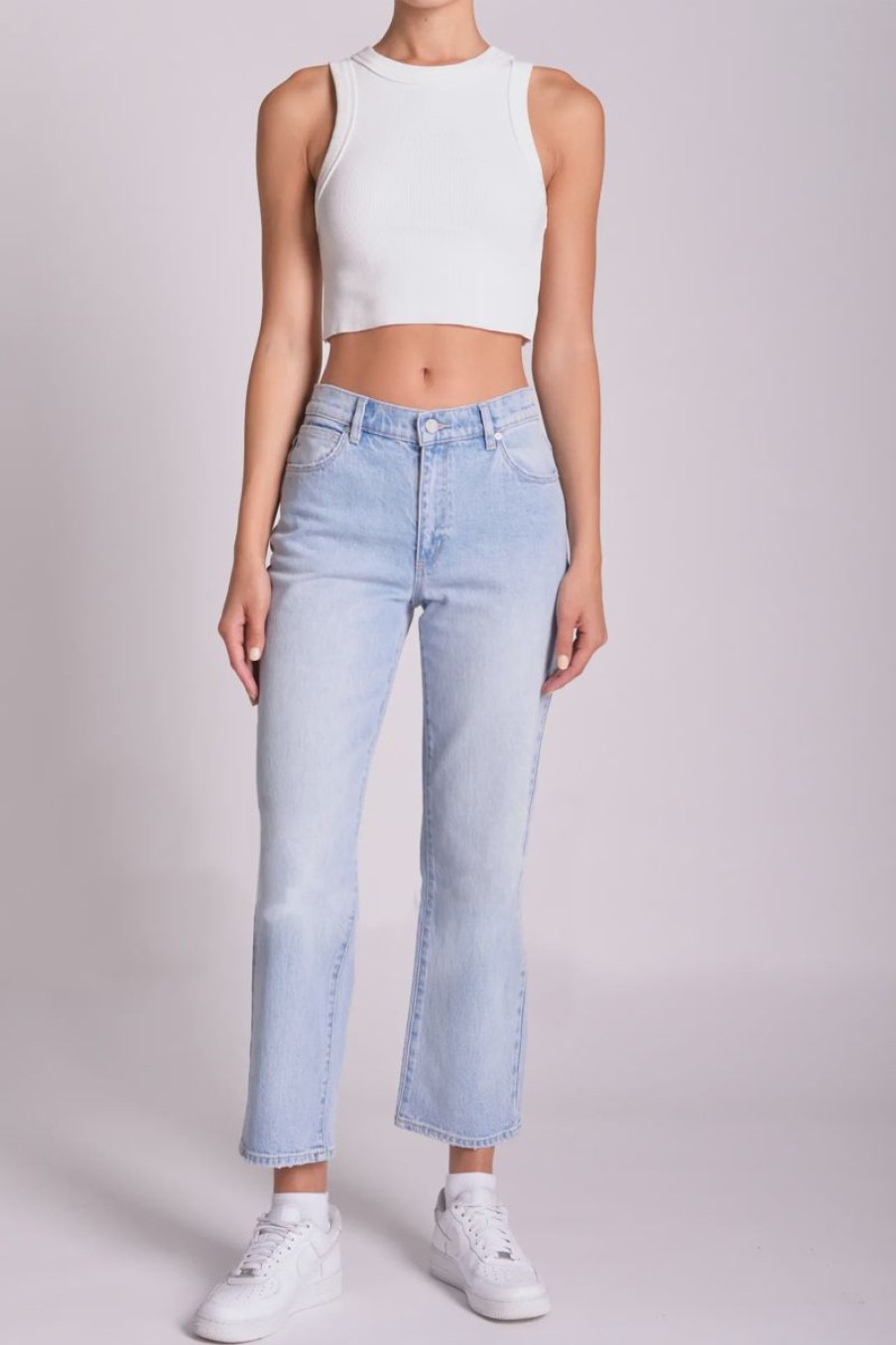 Women ABrand Jeans | Abrand 95 Mid Straight Crop Jean-Jeanie Og