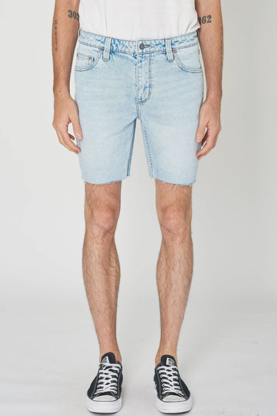 Men Rollas Denim Shorts | Rolla'S Tim Slims Denim Short-Bonzer Blue