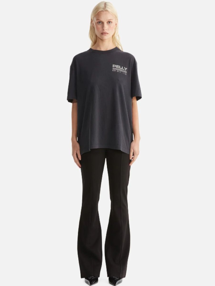 Women Ena Pelly Tees | Ena Pelly Luna Oversized Tee Classic Logo-Vintage Black