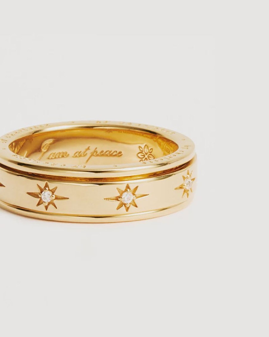 Women By Charlotte Jewellery | By Charlotte 18K Gold Vermeil I Am Loved Spinning Meditation Ring