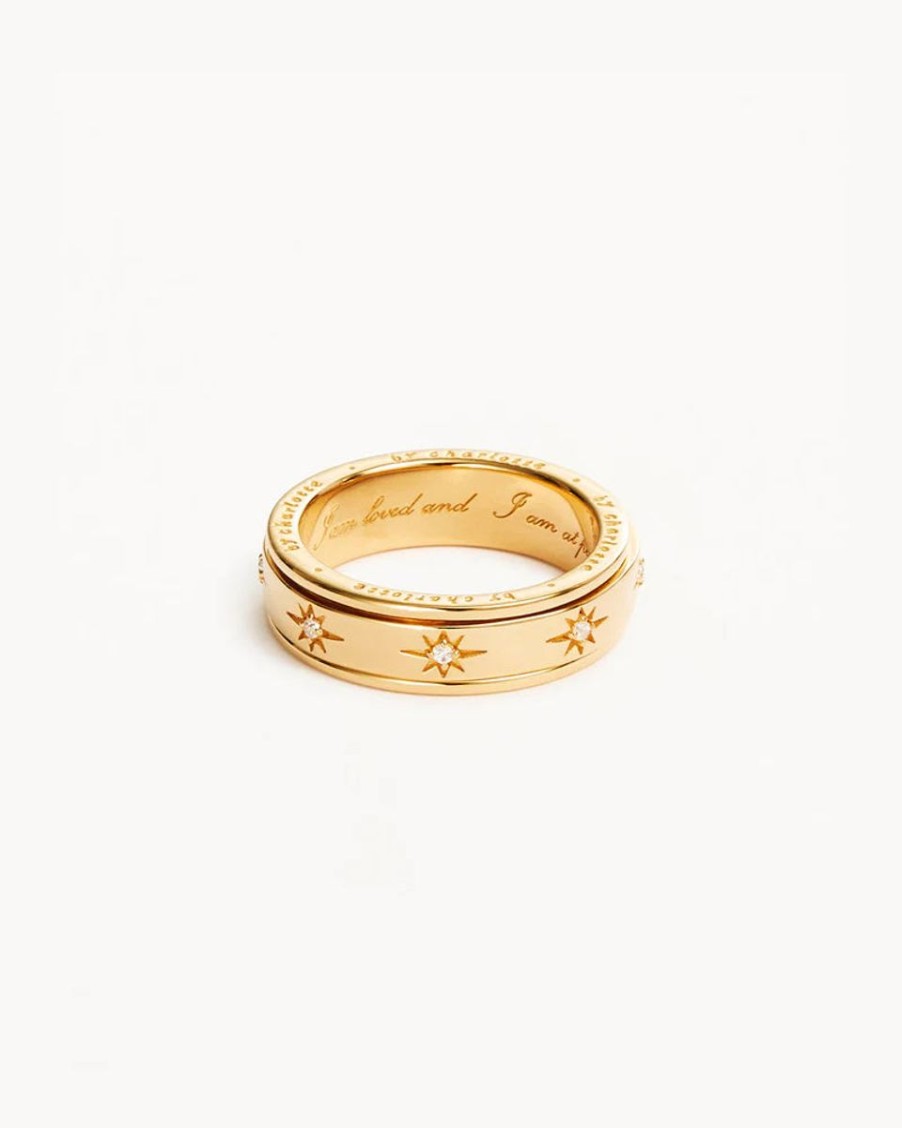 Women By Charlotte Jewellery | By Charlotte 18K Gold Vermeil I Am Loved Spinning Meditation Ring