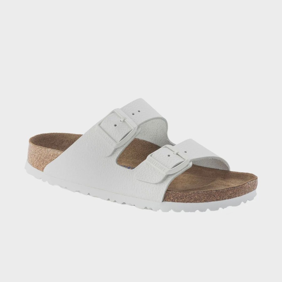 Footwear Birkenstock Arizona | Birkenstock Arizona White Smooth Leather Narrow White Buckle