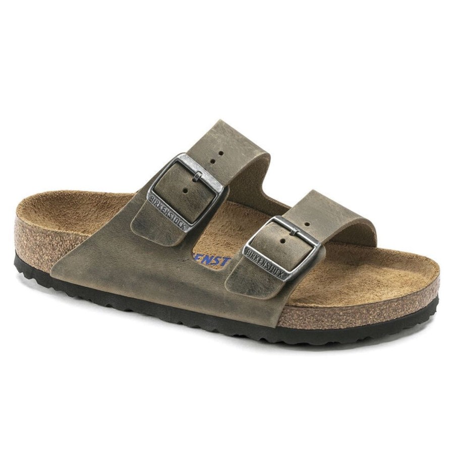 Footwear Birkenstock Arizona | Arizona Sfb- Faded Khaki Oiled Leather Narrow