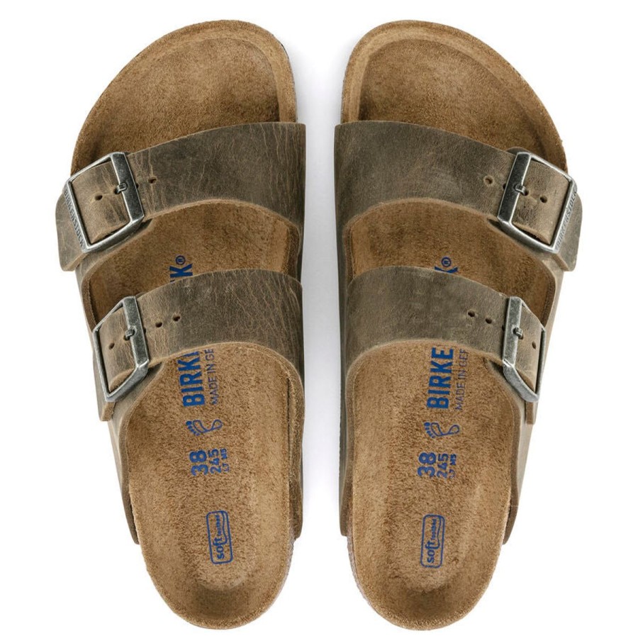 Footwear Birkenstock Arizona | Arizona Sfb- Faded Khaki Oiled Leather Narrow