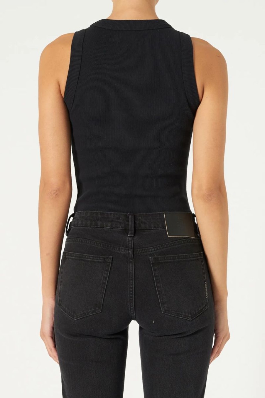 Women Neuw Denim Tops | Neuw Denim Jonesy Singlet-Black