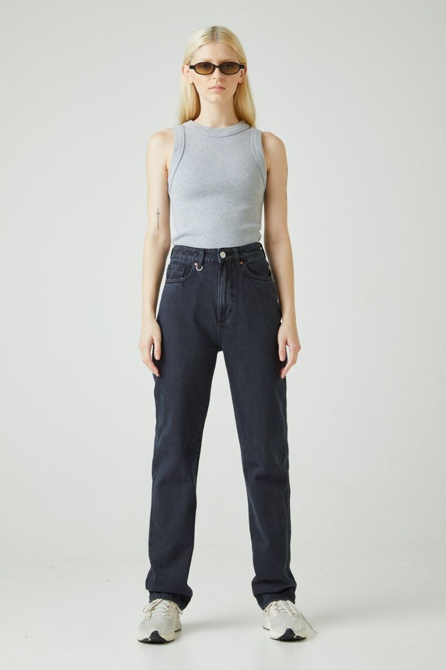 Women Neuw Denim Tops | Neuw Denim Jonesy Singlet-Grey Marle