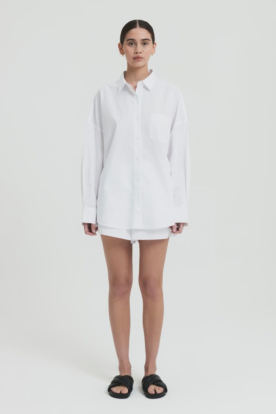 Women Nude Lucy Shirts And Blouses | Cruz Poplin Shirt-White