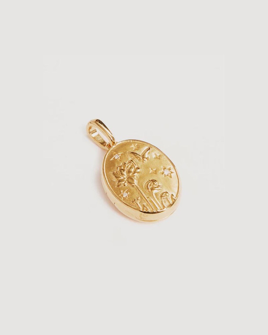 Women By Charlotte Jewellery | By Charlotte 18K Gold Vermeil Everything You Are Is Enough Locket Pendant