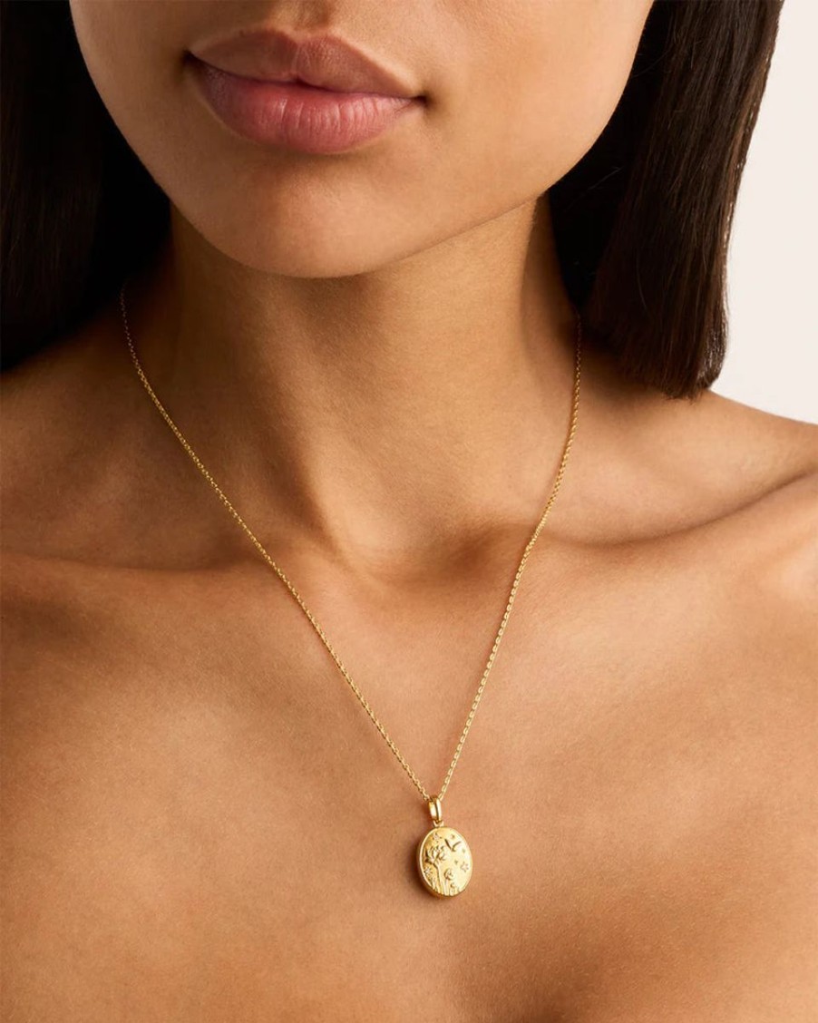 Women By Charlotte Jewellery | By Charlotte 18K Gold Vermeil Everything You Are Is Enough Locket Pendant