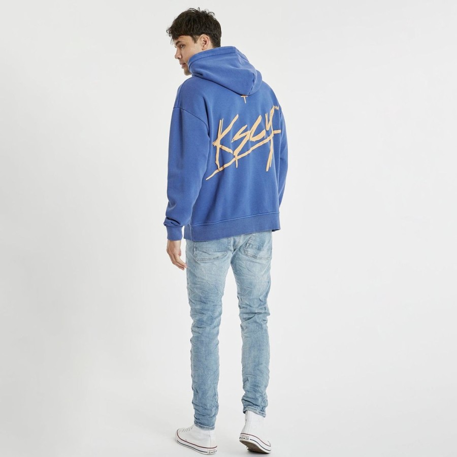 Men Kiss Chacey Jumpers | Camino Relaxed Hooded Sweater-Pigment Ultramarine