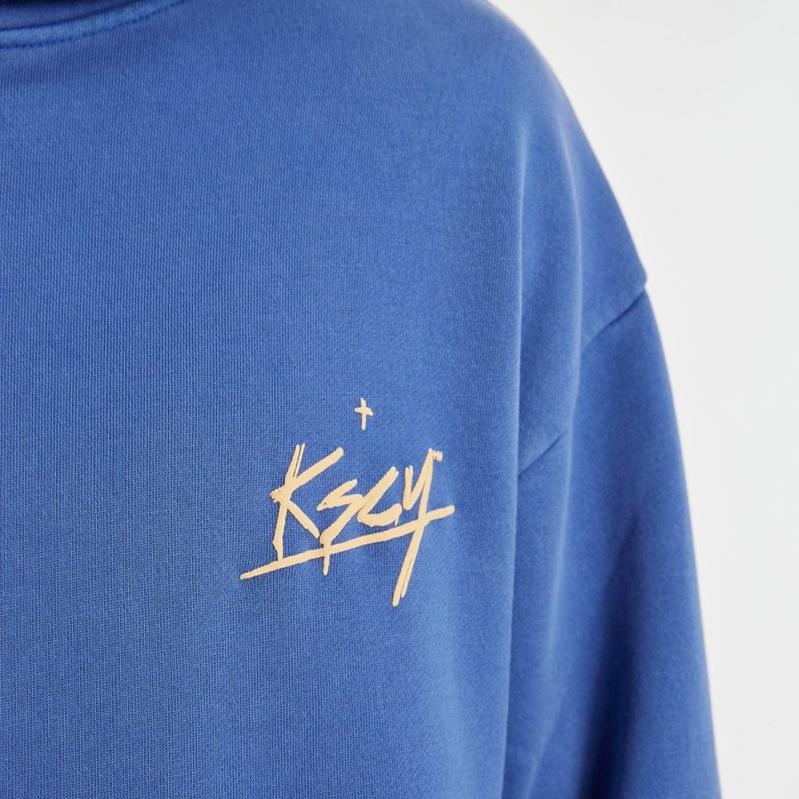 Men Kiss Chacey Jumpers | Camino Relaxed Hooded Sweater-Pigment Ultramarine