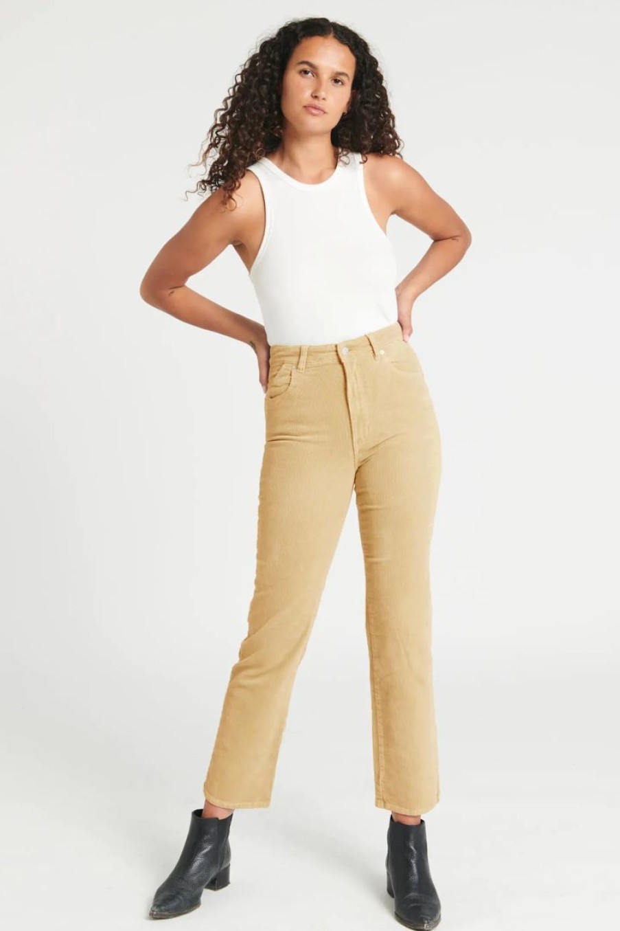 Women Rollas Pants | Original Straight- Stone Cord