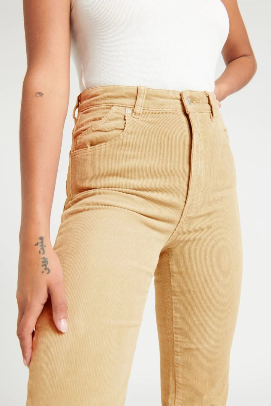 Women Rollas Pants | Original Straight- Stone Cord