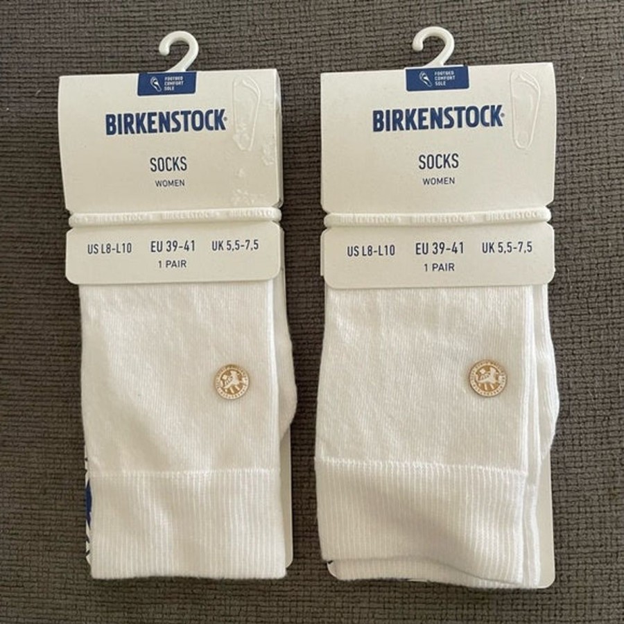 Women Birkenstock Socks | Cotton Sole- White