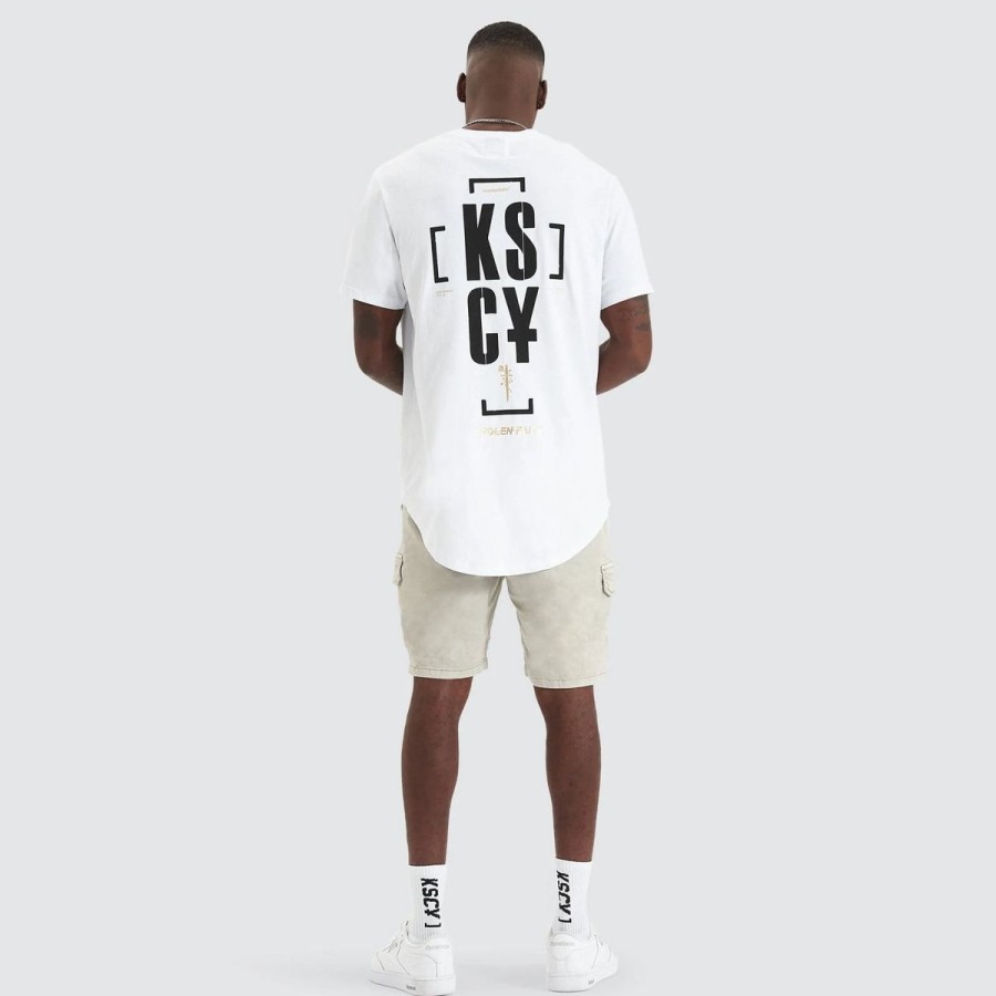 Men Kiss Chacey Tees | Kiss Chacey Fetching Souls Dual Curved Tee- Optical White