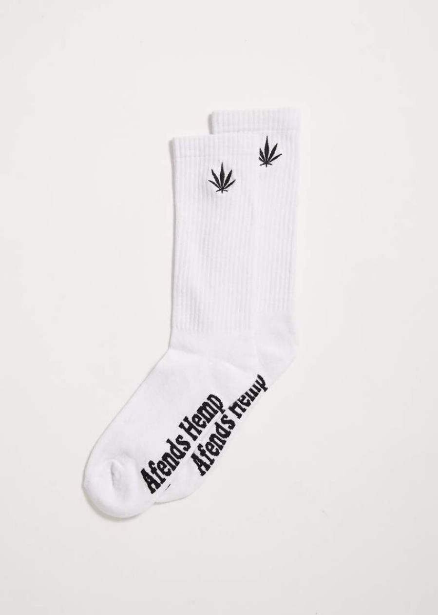 Women Afends Socks | Happy Hemp Socks- White