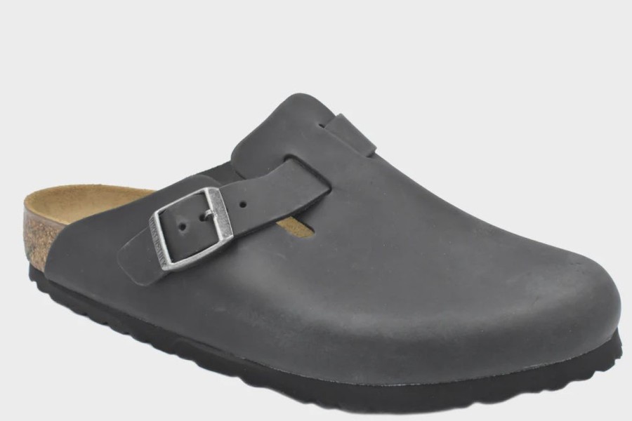 Footwear Birkenstock Boston | Birkenstock Boston Black Oiled Leather Narrow