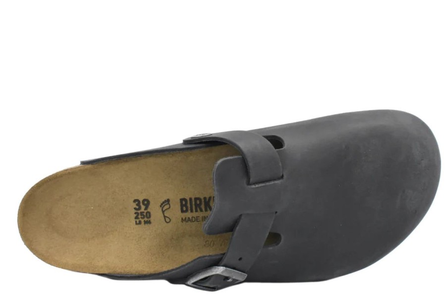 Footwear Birkenstock Boston | Birkenstock Boston Black Oiled Leather Narrow