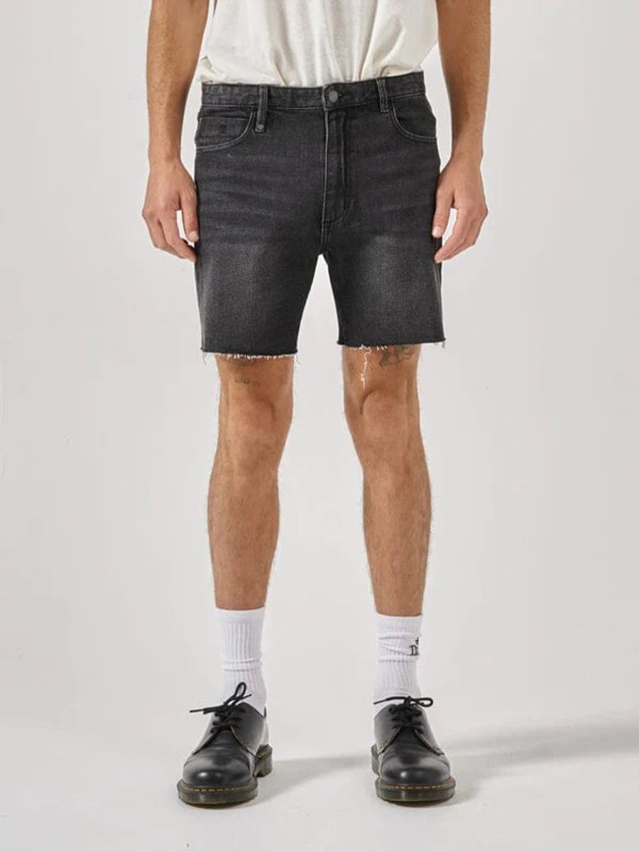 Men THRILLS Denim Shorts | Thrills Mandude Denim Short- Smoke Black