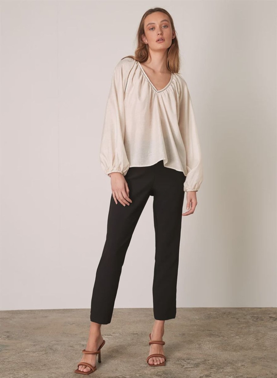 Women Esmaeé Shirts And Blouses | Irena V-Neck Blouse-Natural