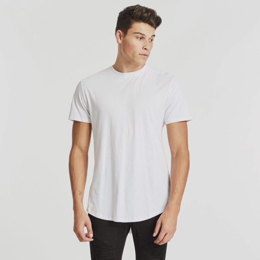 Men Kiss Chacey Tees | Essentials Dual Curved Tee- White