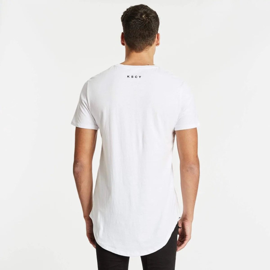 Men Kiss Chacey Tees | Essentials Dual Curved Tee- White