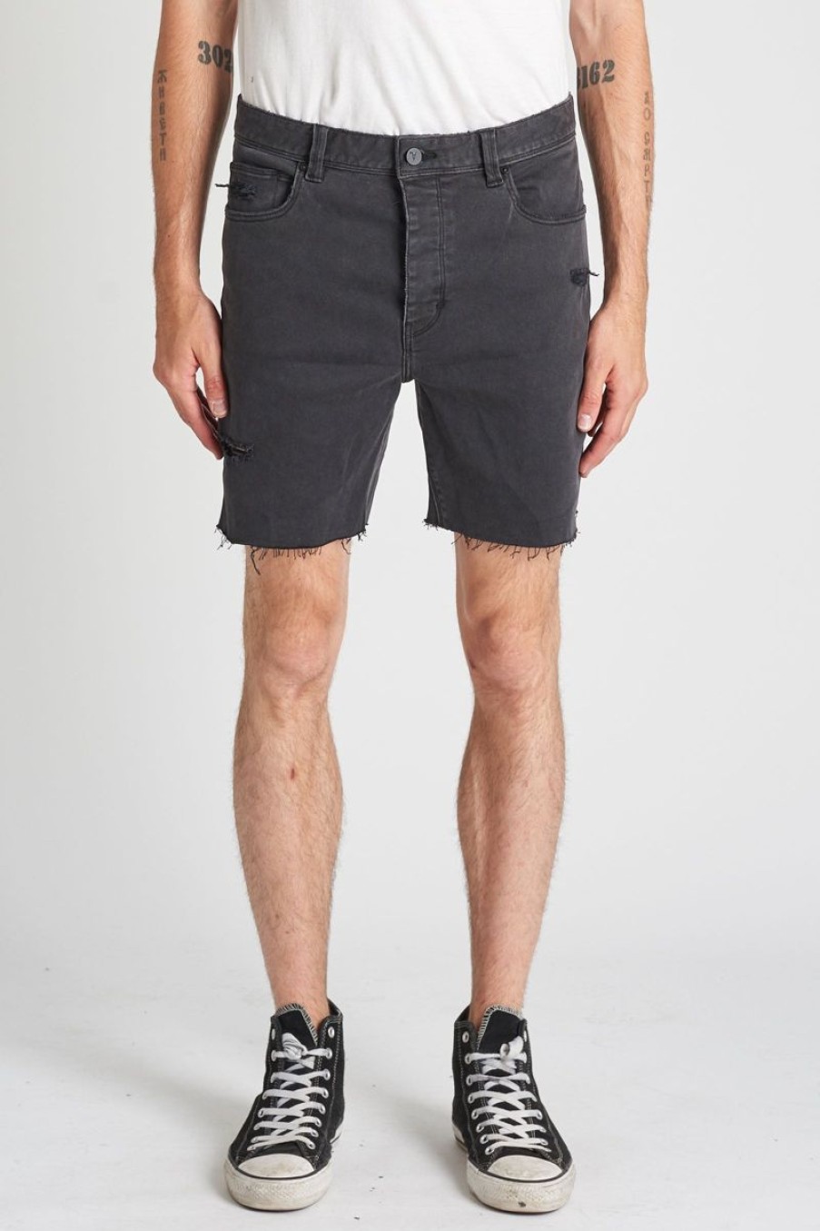 Men ABrand Denim Shorts | A Cropped Slim Short-Smoked