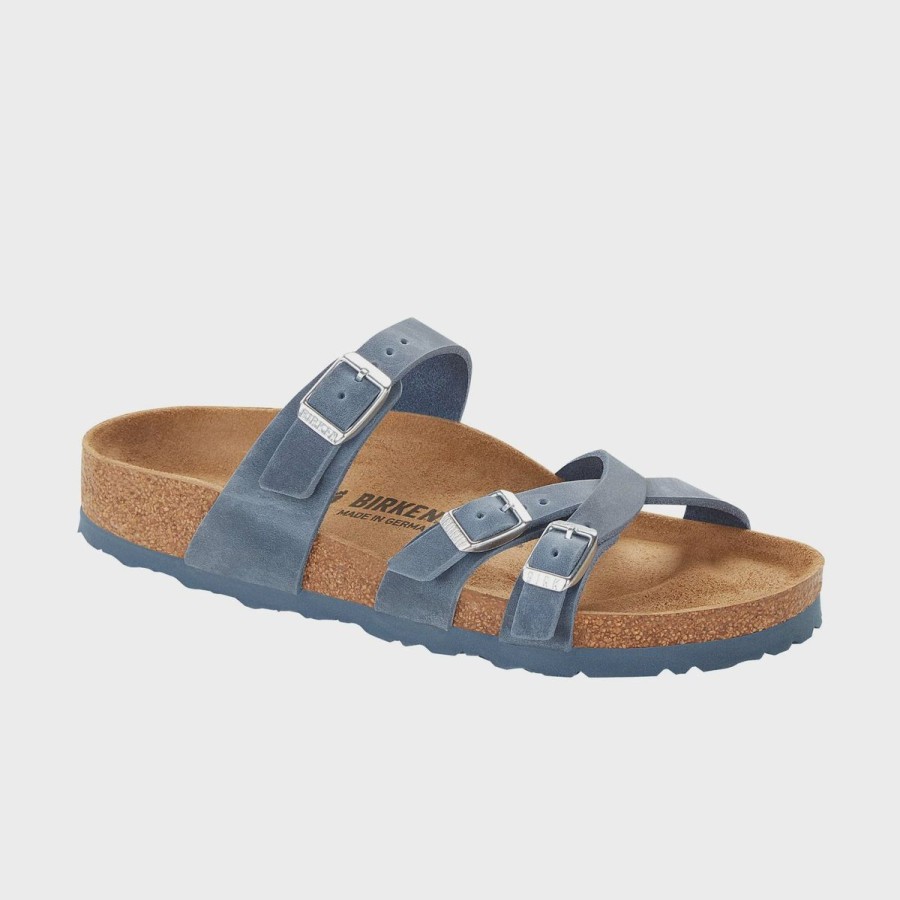 Footwear Birkenstock Franca | Birkenstock Franca Dusty Blue Oiled Leather Narrow