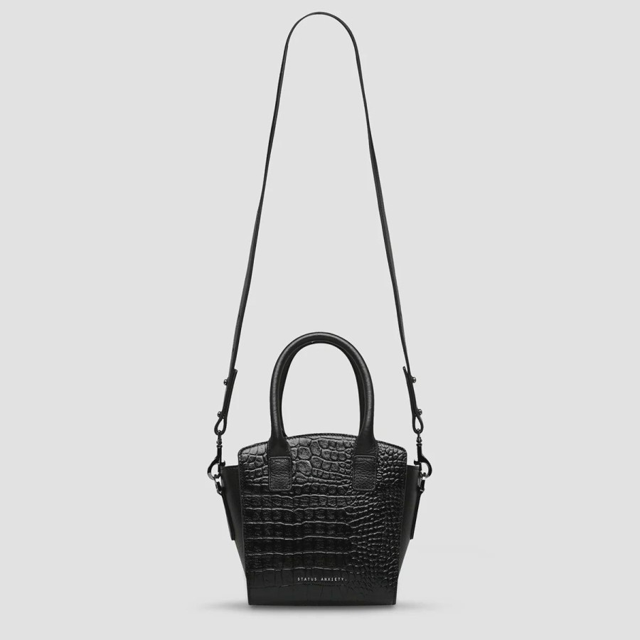 Women Status Anxiety Bags | Status Anxiety Worst Behind Us Bag-Black Croc Emboss