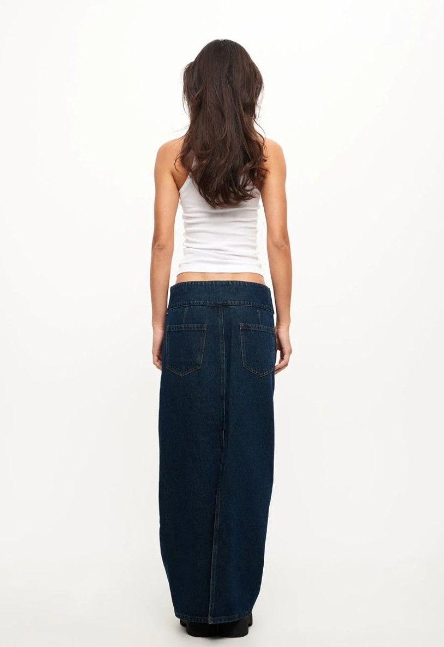 Women Lioness Denim Skirts | Lioness Uma Denim Midi-Denim Blue