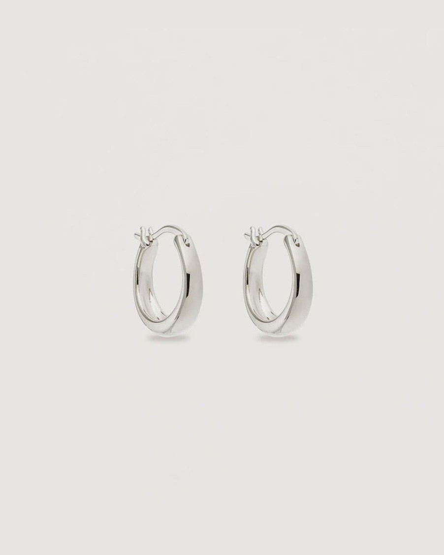 Women By Charlotte Jewellery | By Charlotte Sterling Silver Infinite Horizon Small Hoops