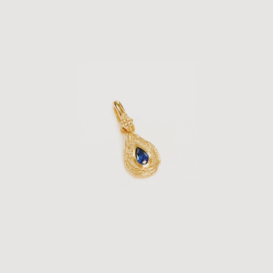 Women By Charlotte Jewellery | By Charlotte With Love Birthstone Annex Link Pendant-September/Sapphire-18K Gold Vermeil