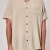 Men Rollas Shirts | Rolla'S Bon Crepe Short Sleeve Shirt-Natural