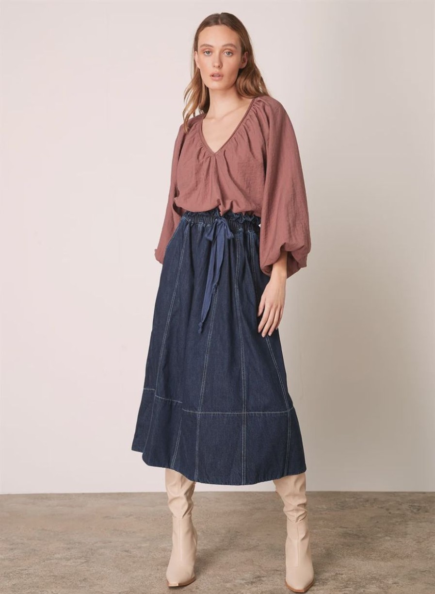 Women Esmaeé Shirts And Blouses | Irena V-Neck Blouse-Chestnut