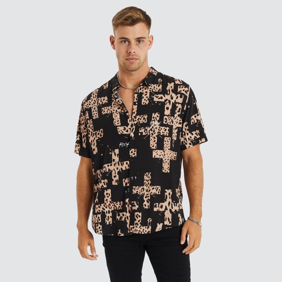 Men Kiss Chacey Shirts | Kiss Chacey Deranged Party Shirt-Black Print