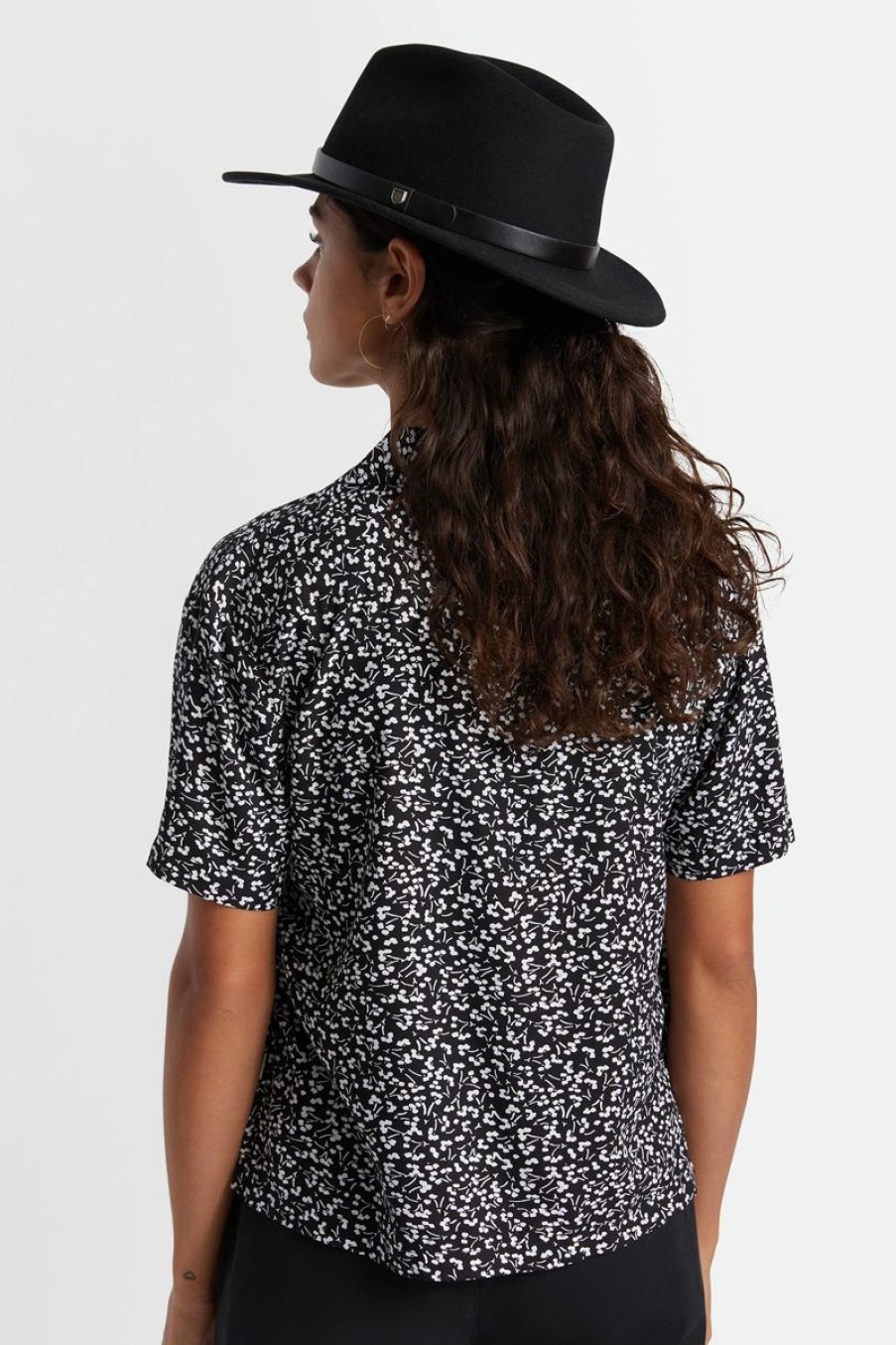 Women Brixton Hats | Messer Fedora-Black/Black