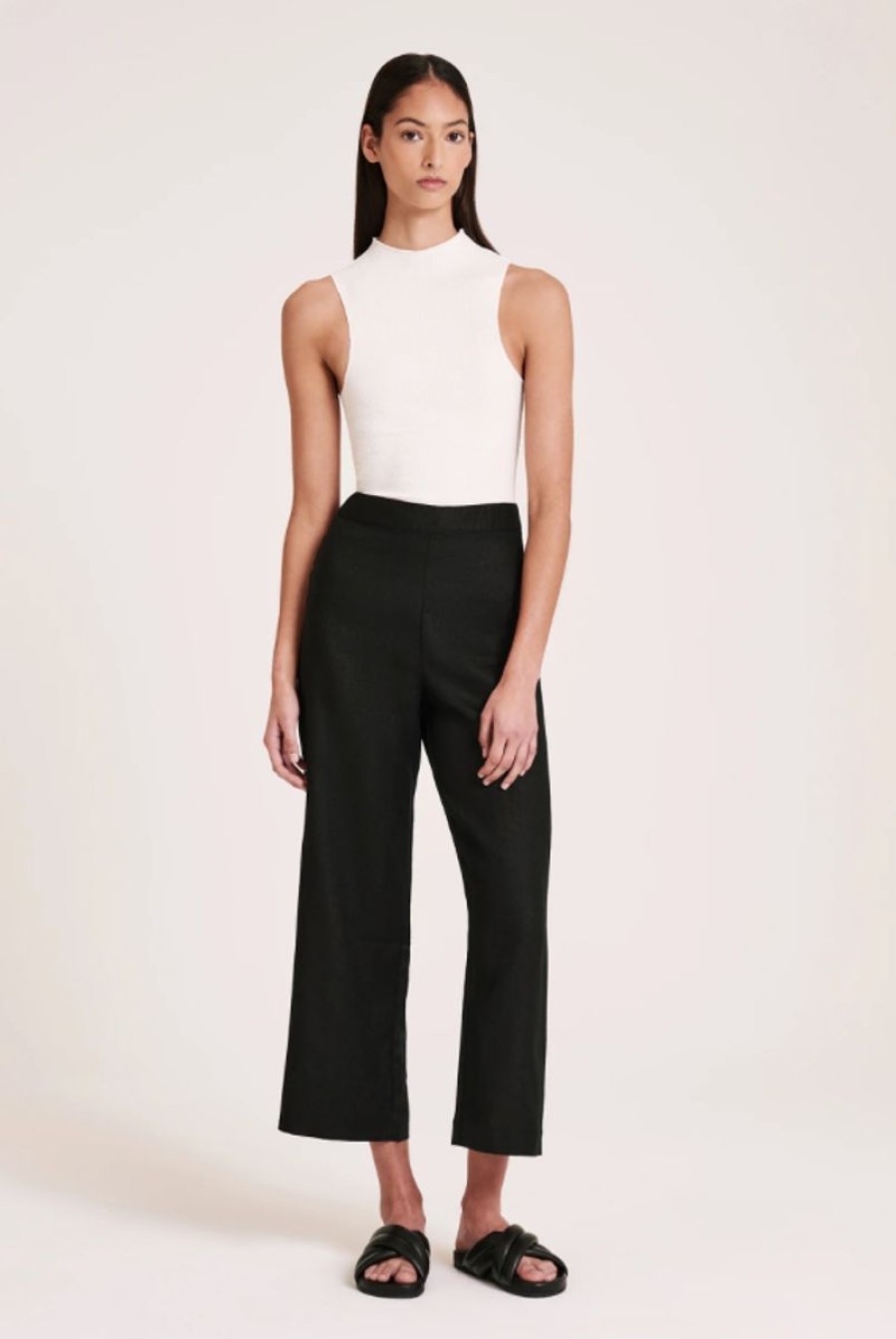 Women Nude Lucy Pants | Nude Lucy Thilda Lilen Culotte-Black