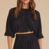 Women Mink Pink Tops | Minkpink Livia Plisse Crop Top-Black