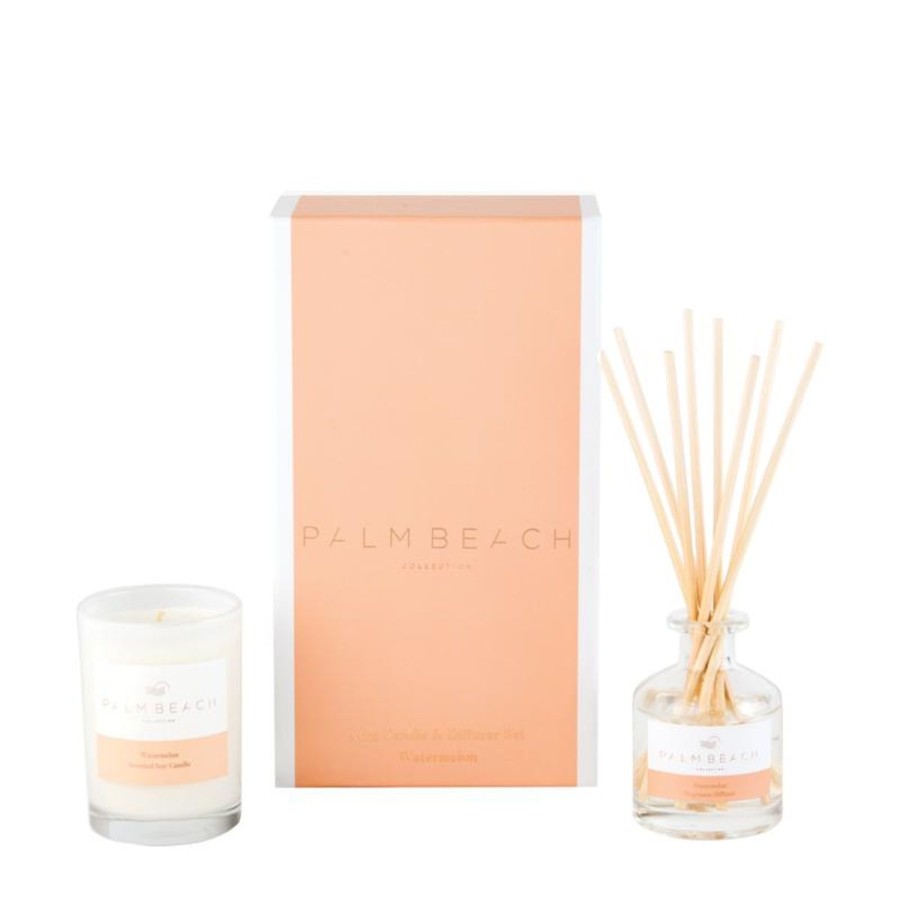 Lifestyle Palm Beach | 90G Mini Candle And 50Ml Fragrance Diffuser Gift Pack-Watermelon