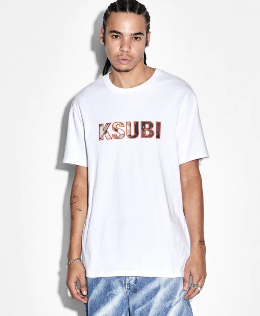 Men Ksubi Tees | Ksubi Ecology Kash Ss Tee-Tru White