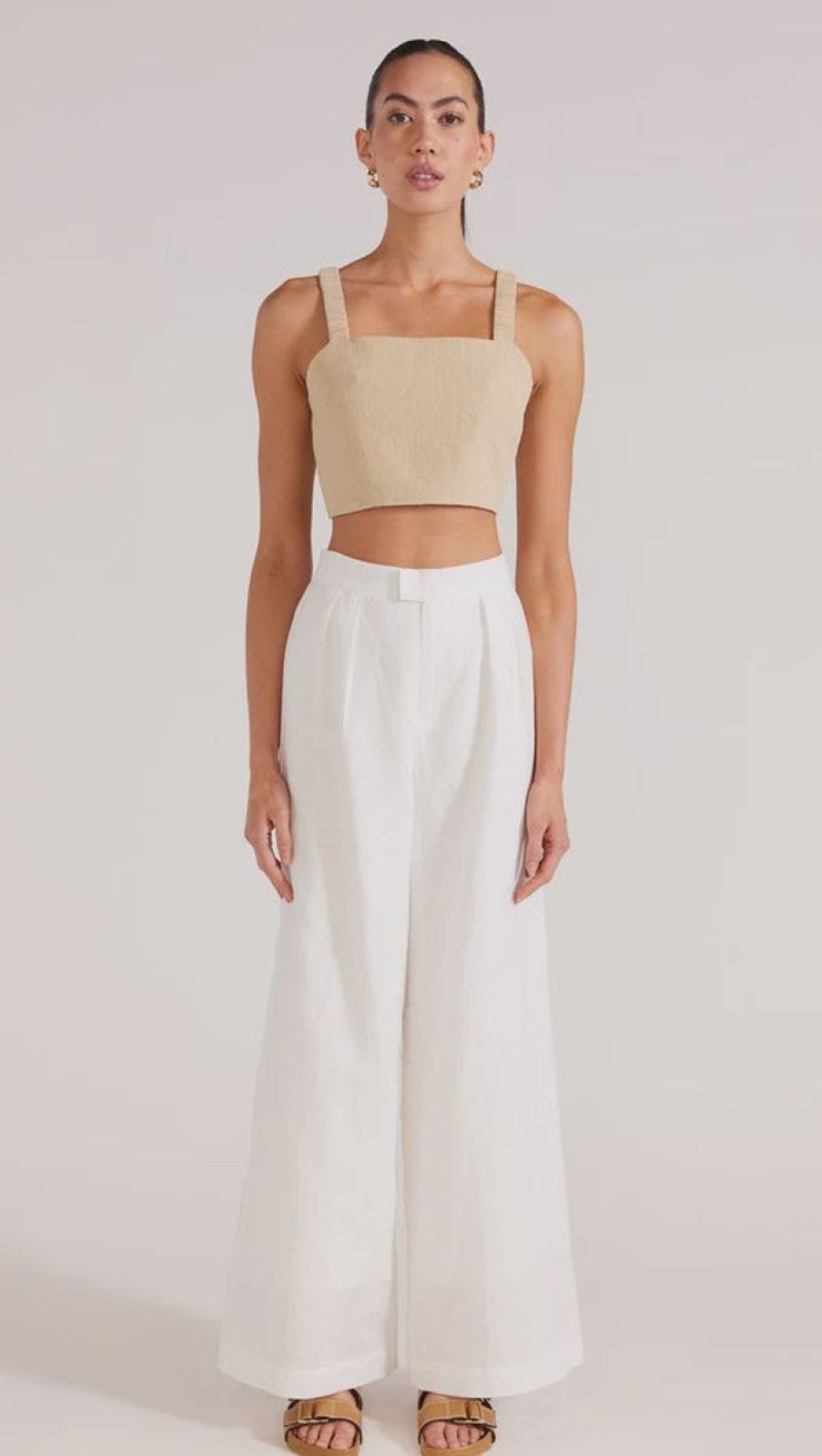 Women Staple the Label Pants | Lucia Wide Leg Pant- White