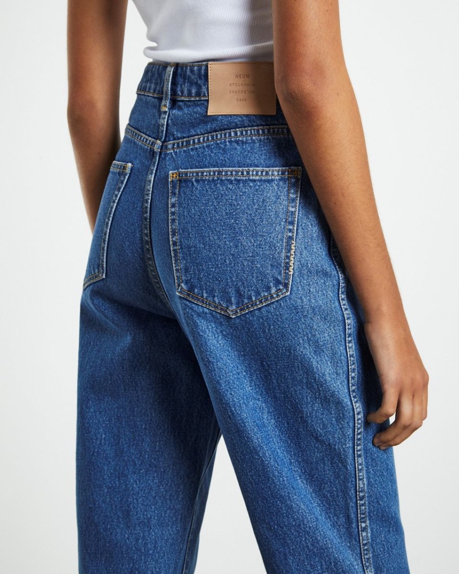 Women Neuw Denim Jeans | Neuw Denim Sade Baggy Crop Jean-80S Blue-Mid Vintage Indigo