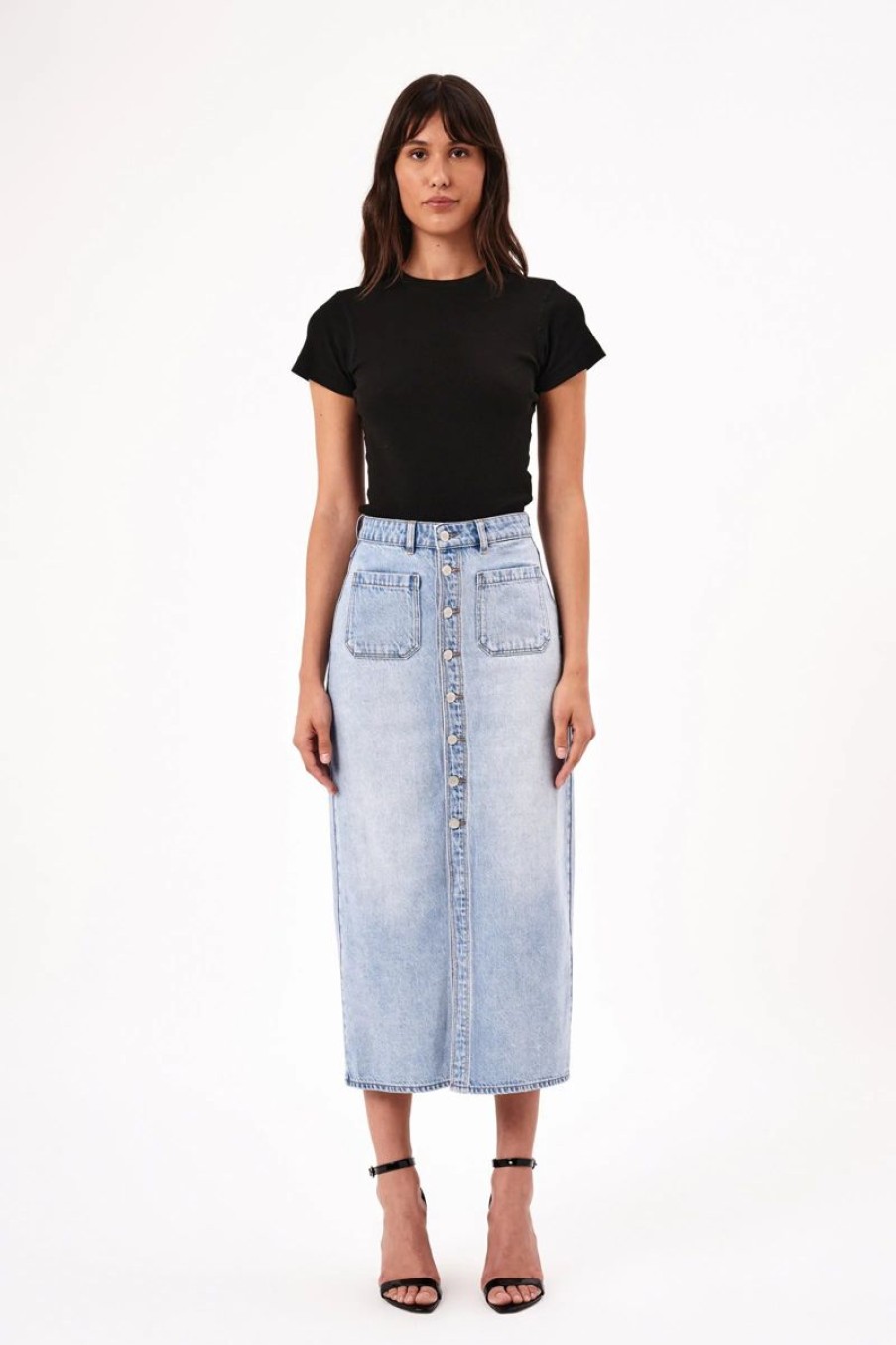 Women Rollas Denim Skirts | Rolla'S Sailor Denim Skirt-Lyocell Blue-Light Vintage Blue