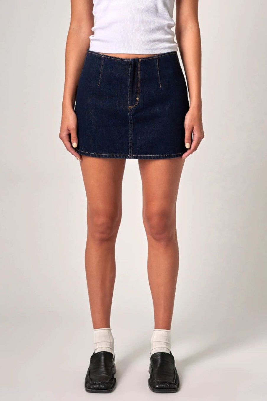 Women Neuw Denim Denim Skirts | Neuw Denim Recut Mini Skirt-Rinse Denim