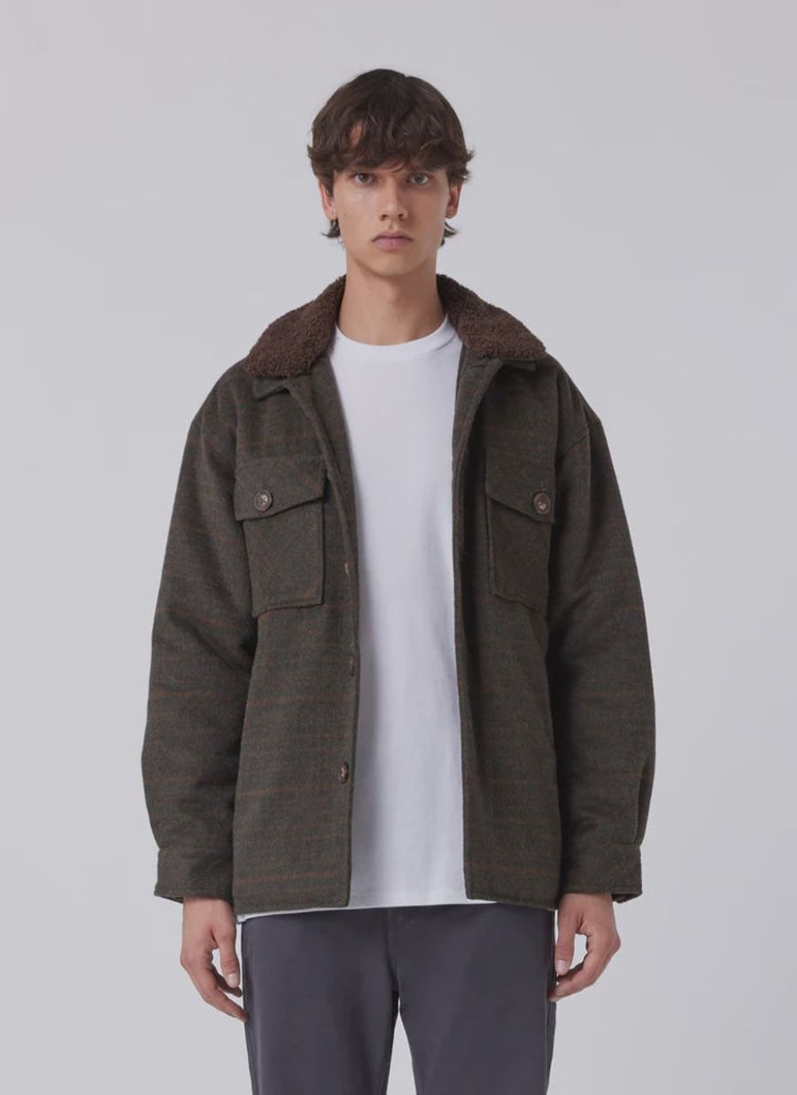 Men Barney Cools Jackets And Coats | Barney Cools Holland Sherpa Jacket-Forest Plaid