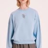 Women Nude Lucy Jumpers | Nude Lucy Peyton Emblem Sweat- Sky